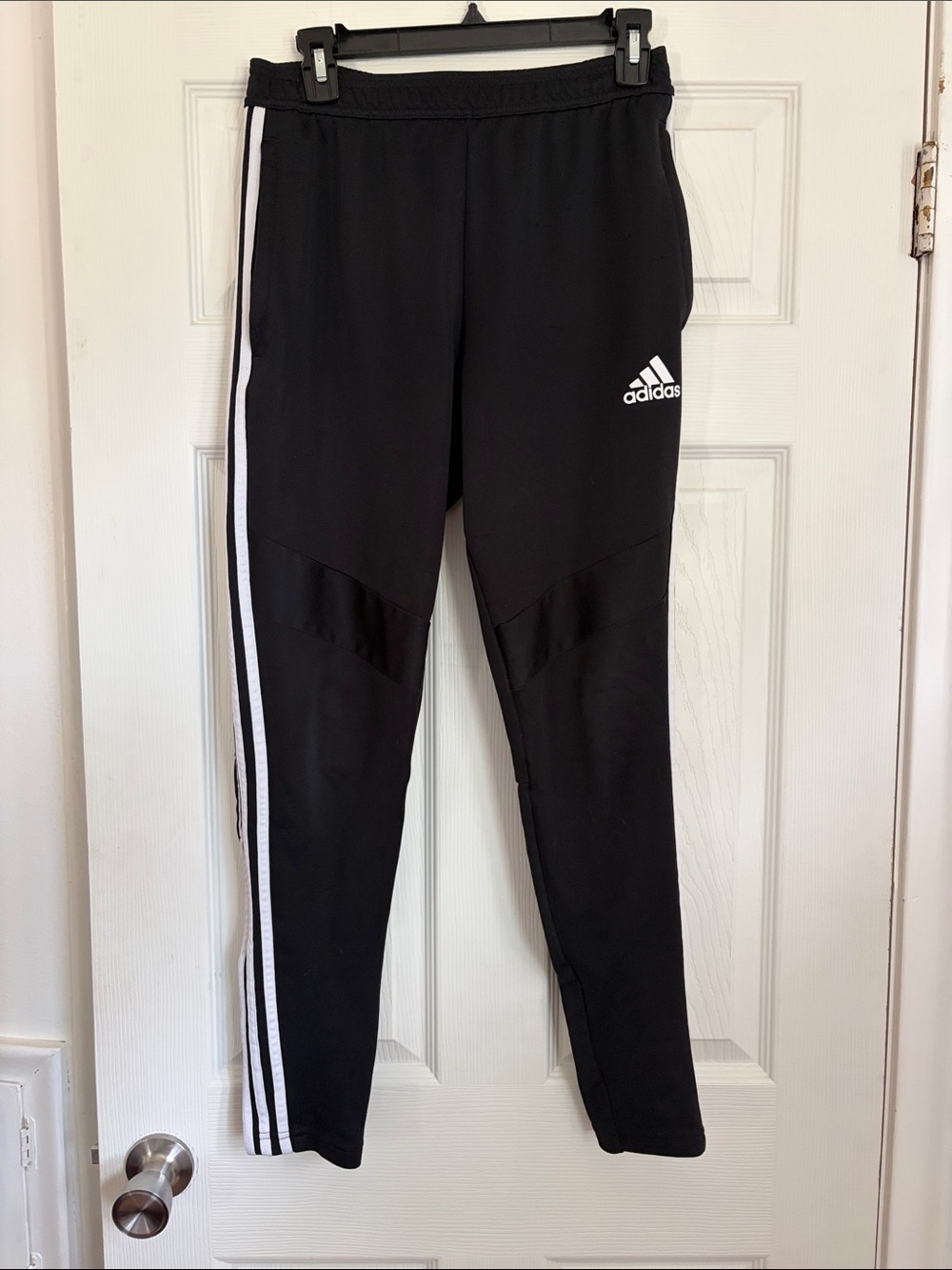 adidas Black Joggers with White Stripes